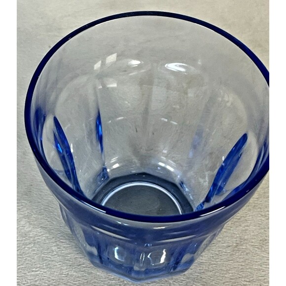 3 Pasabahce Ice Blue Baroque 3.5" Tumblers or Old Fashioned  From Turkey EUC - Picture 3 of 7